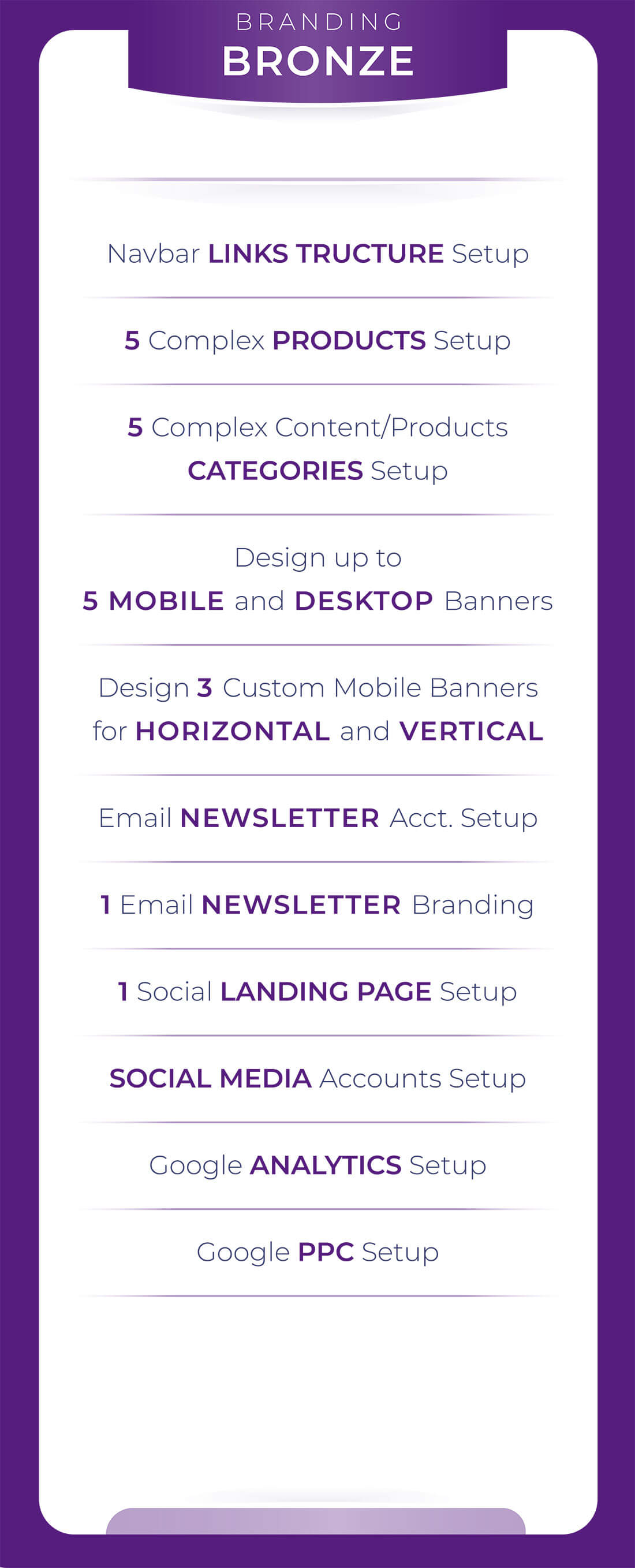 <b>BRONZE</b> <br>Branding Package