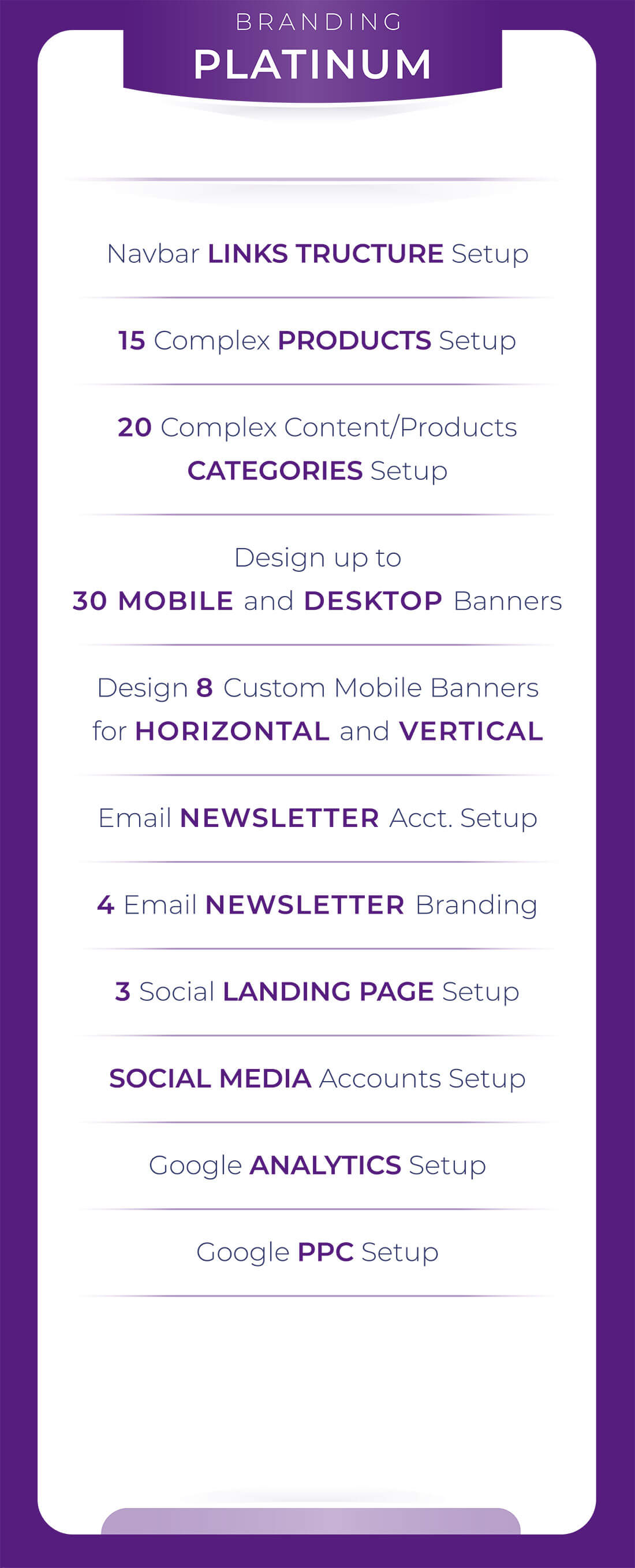 <b>PLATINUM</b> <br>Branding Package